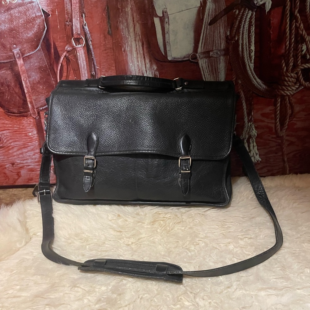 Roots XXL leather briefcase